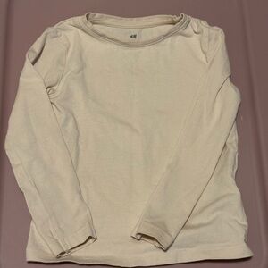 H&M Cream Long Sleeve Kids Tee